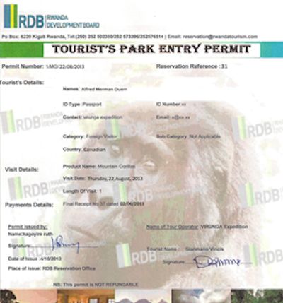 gorilla permit rwanda